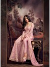 Delightful Net Pink Embroidery With Stone Work Floor Length Anarkali Suit